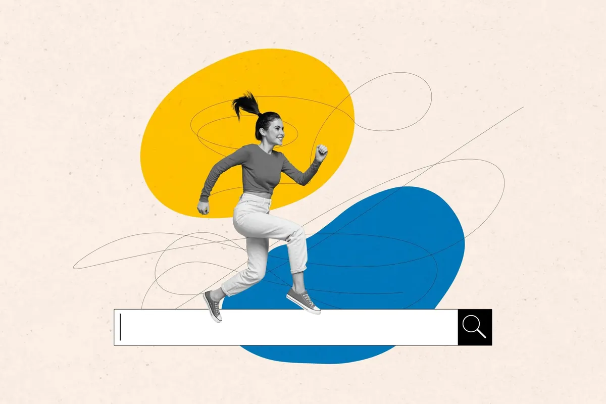 A marketer reviewing search ranking analytics